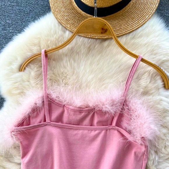 Pink feather trim cami - Picture 11 of 11